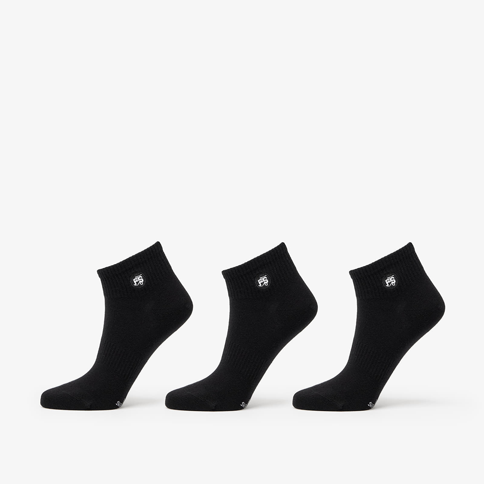 Footshop Ankle Socks 3-Pack Black 43-46