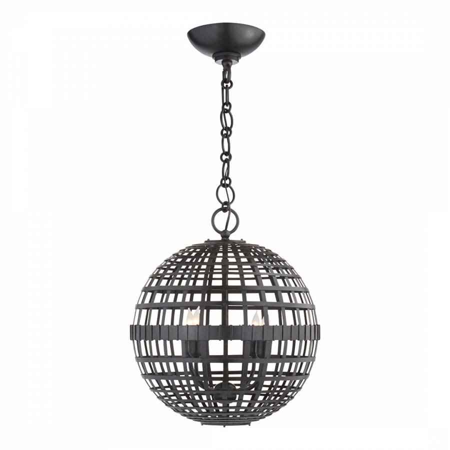 Mill Small Globe Lantern in Aged Iron