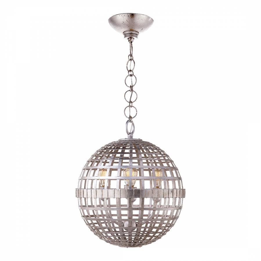 Mill Small Globe Lantern in Burnished Silver Leaf