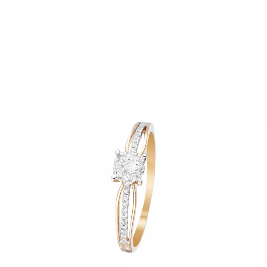 Gold Diamond Square Stone Ring