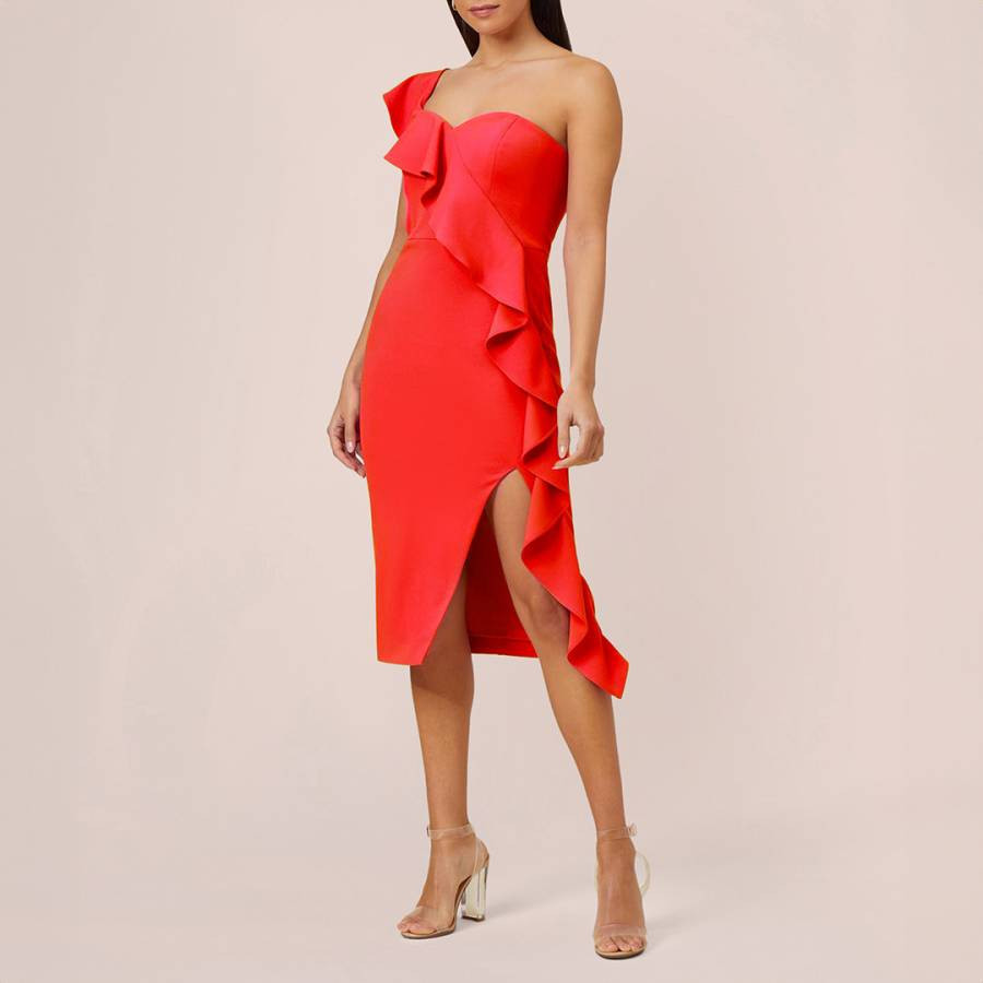 Red Crepe Cocktail Dress