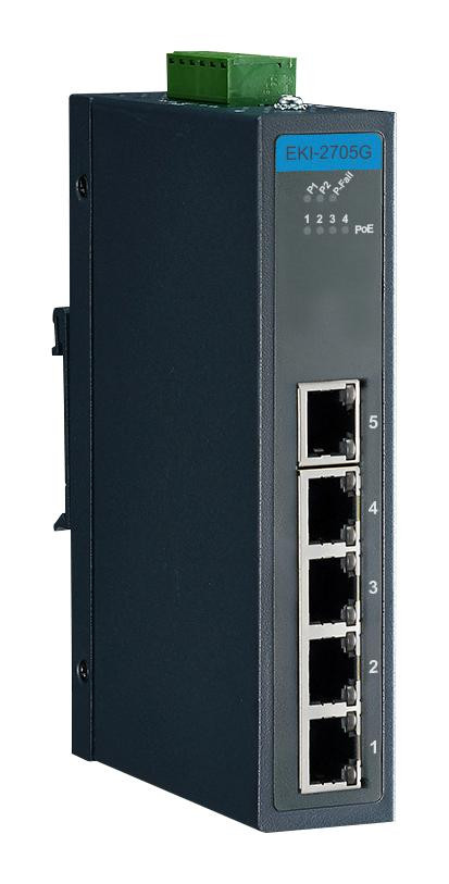 Advantech Eki-2705G-1Gpi-Au Ethernet Switch, 5 Port, Din Rail/wall