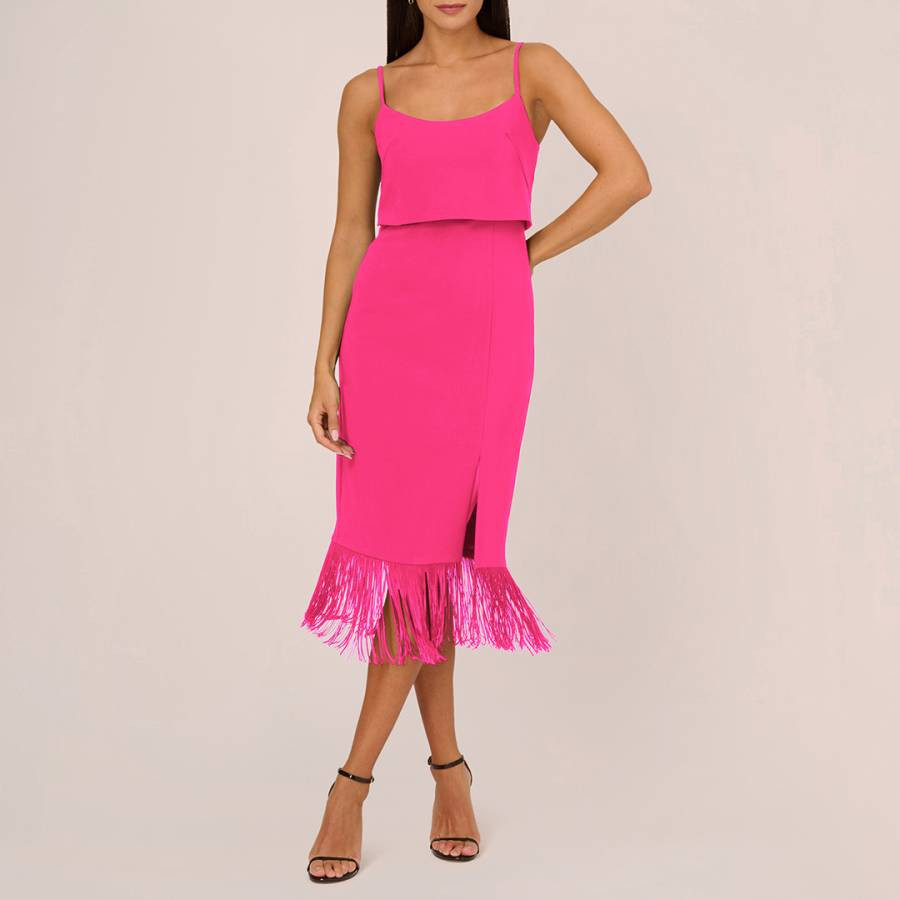 Pink Crepe Midi Dress