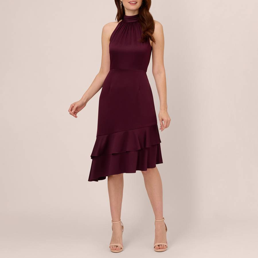 Grape Satin Crepe Dress