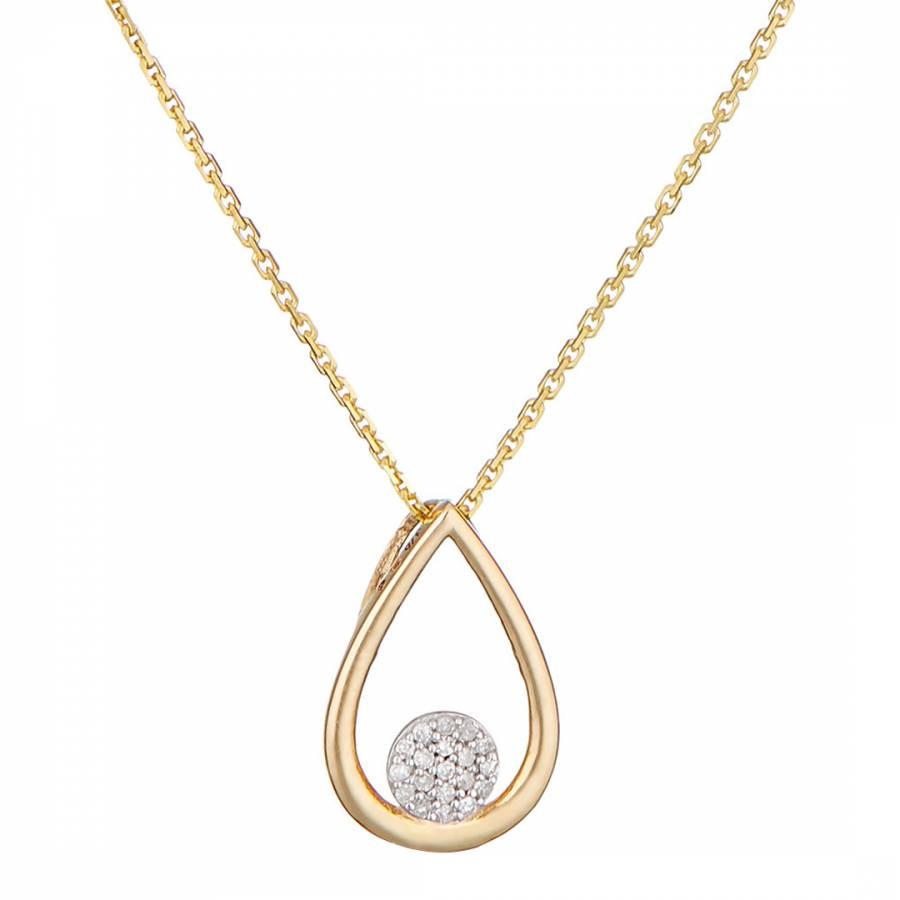 Yellow Gold Diamond Poire Deluxe Pendant Necklace