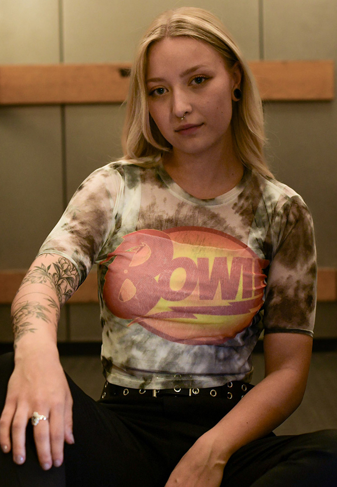 David Bowie - Diamond Dogs Logo Mesh Cropped - Girly