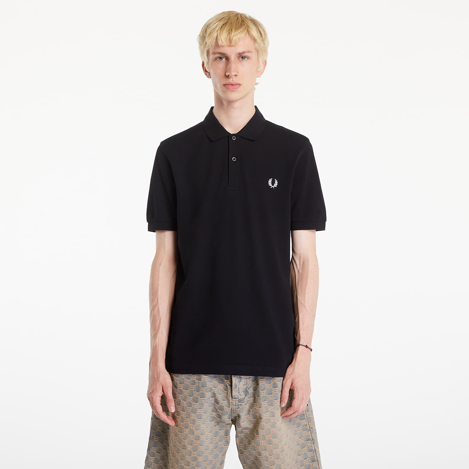 T-shirt FRED PERRY Plain Polo T-Shirt Black XL