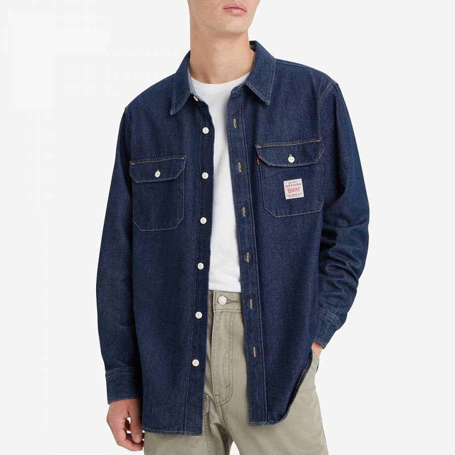 Dark Blue Classic Worker Denim Shirt