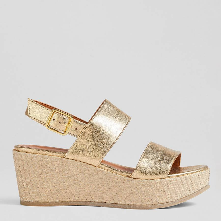 Gold Leather Adriana Platform Sandals