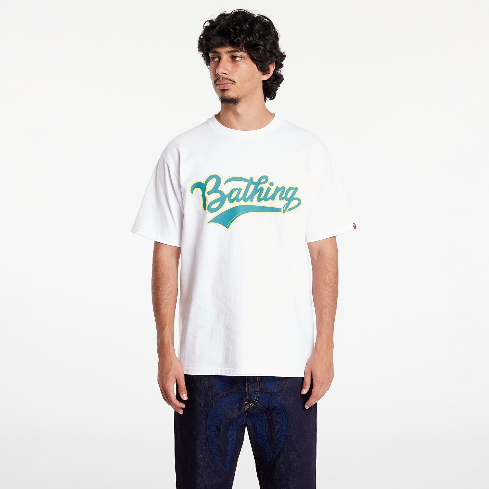 T-shirt A BATHING APE Varsity Baseball Logo Tee White M