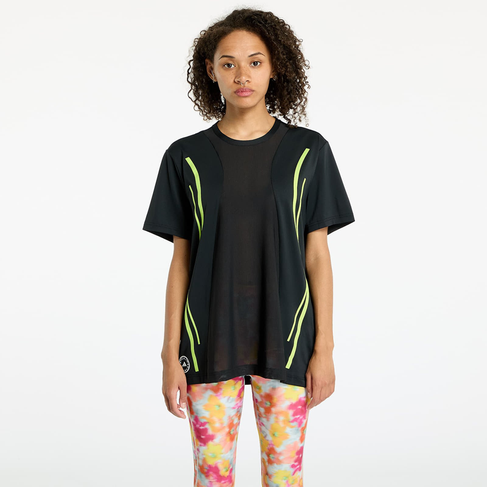 T-shirt adidas X Stella McCartney TruePace Tee Black/ Semi Solar Slime XS