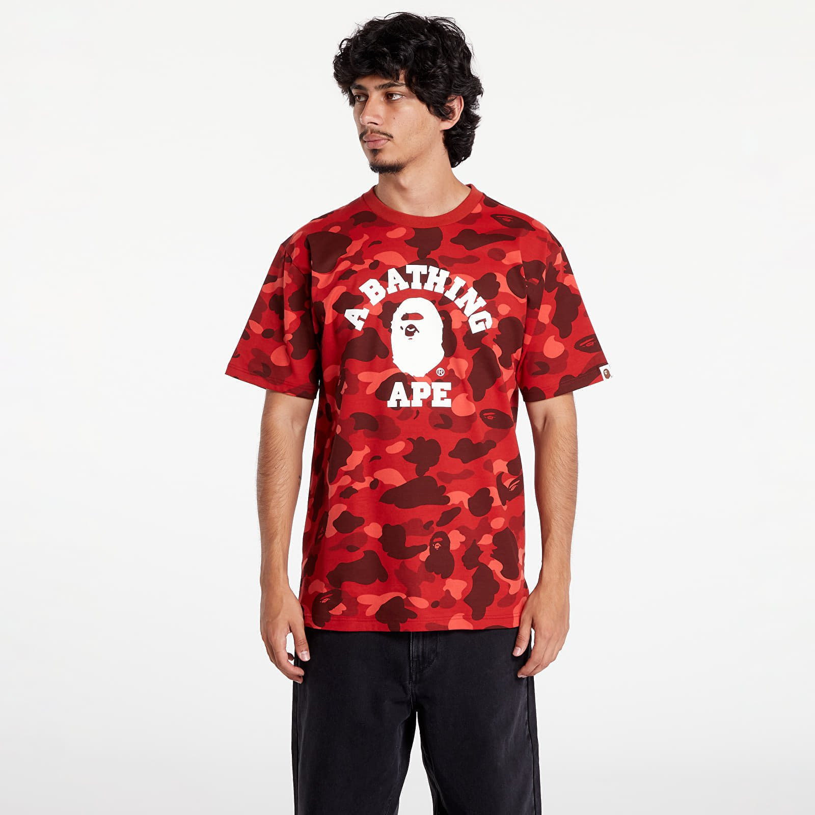 T-shirt A BATHING APE Color Camo College Tee Red S