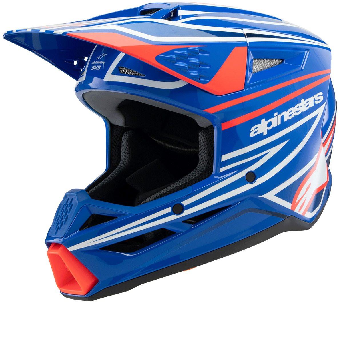 Alpinestars S-M3 Youth Wurx Blue Red White Black Glossy Offroad Helmet Size M