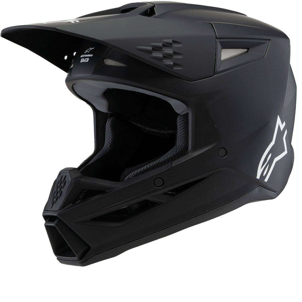 Alpinestars S-M3 Youth Solid Black Matt Offroad Helmet Size M