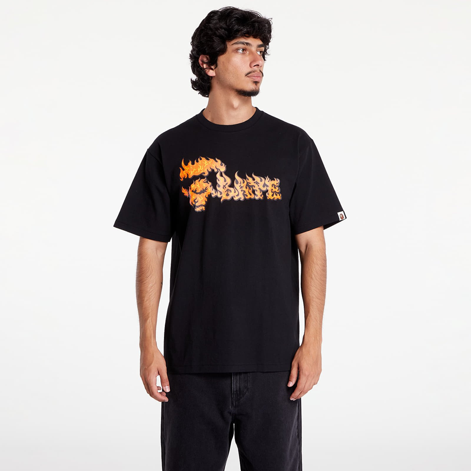 T-shirt A BATHING APE Flame Ape Face Tee Black/ Red M