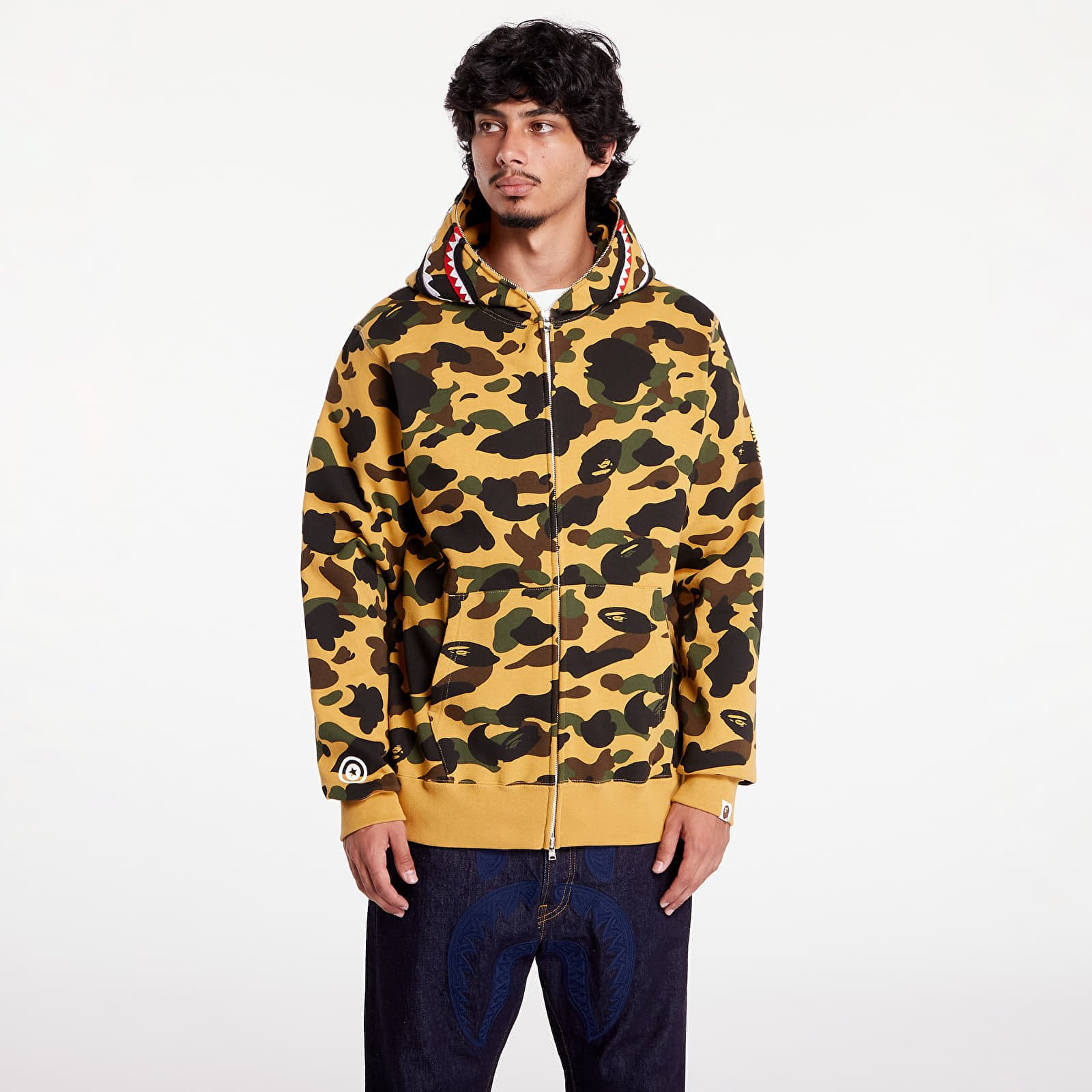 Sweatshirt A BATHING APE 1St Camo 2Nd Shark Full Zip Hoodie Yellow M