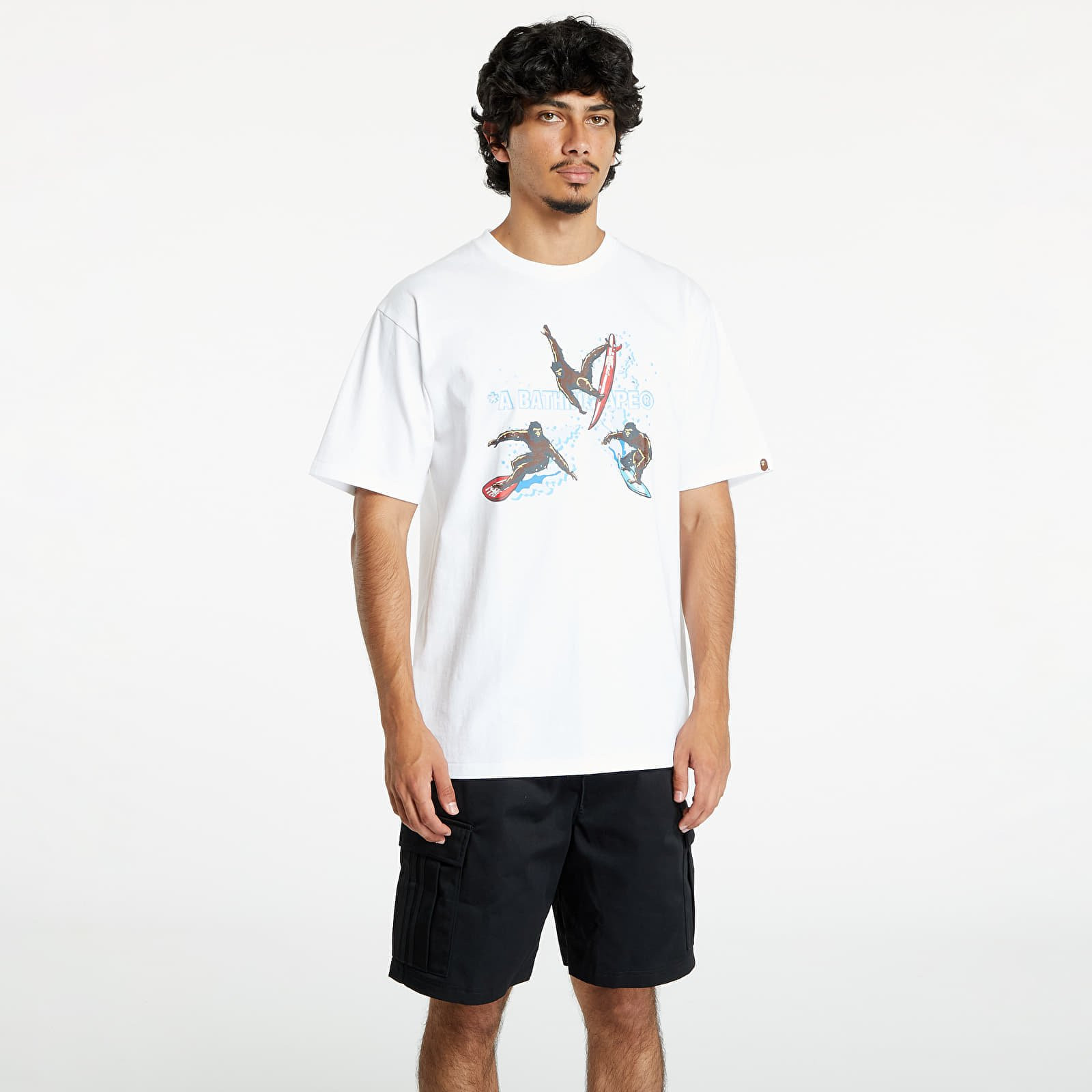 T-shirt A BATHING APE Surfing Apes Tee White XXL