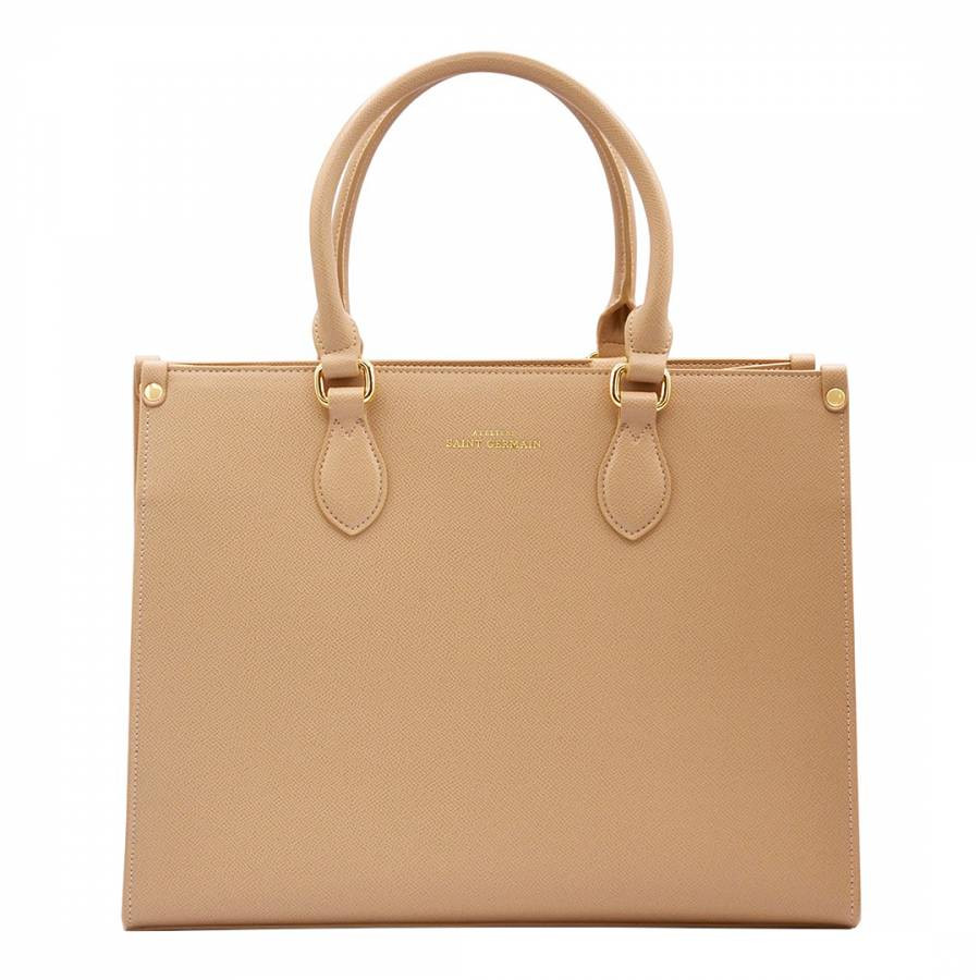 Beige Leather Cabas Bag