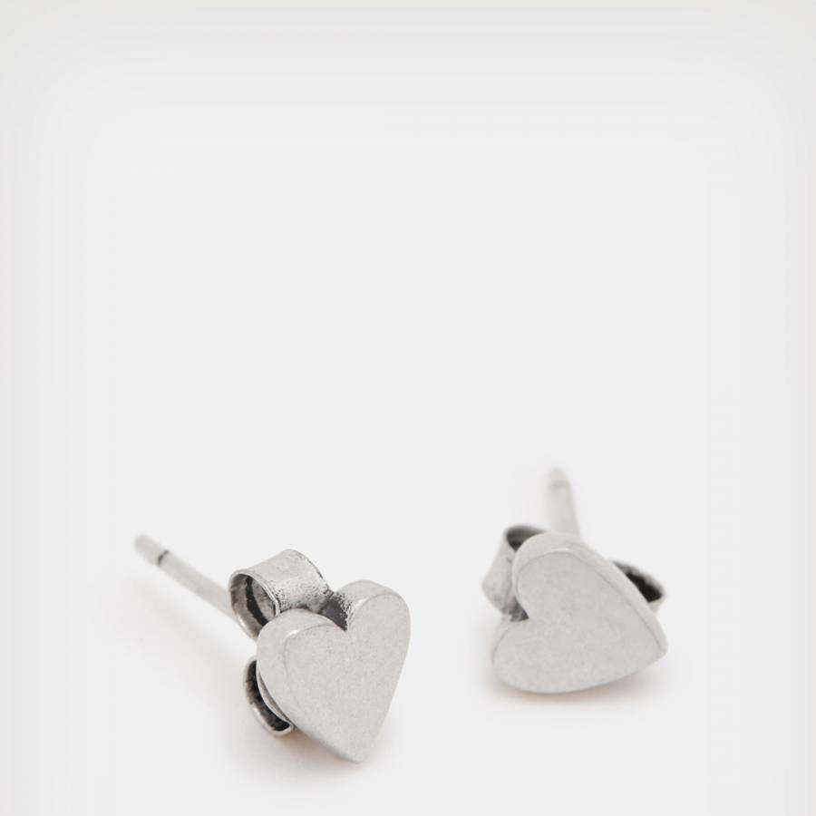 Warm Silver Amor Stud Earrings