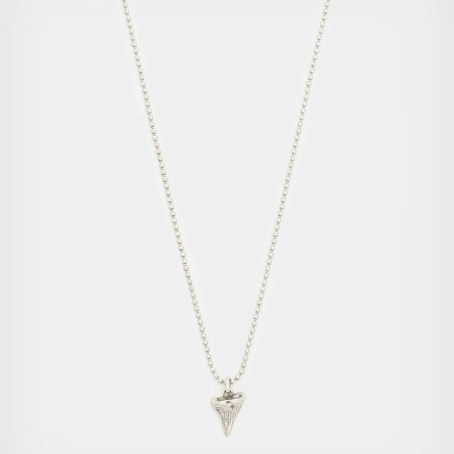 Warm Silver Sharktooth Pendant Necklace