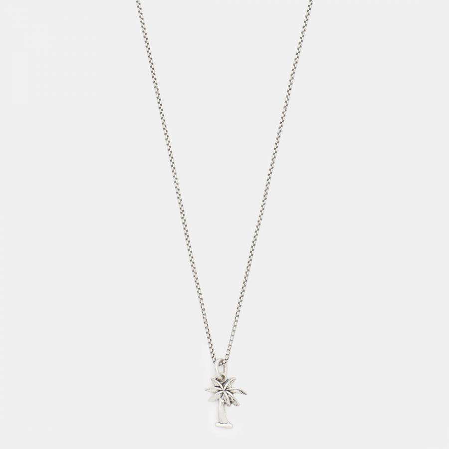 Warm Silver Palmtree Pendant Necklace