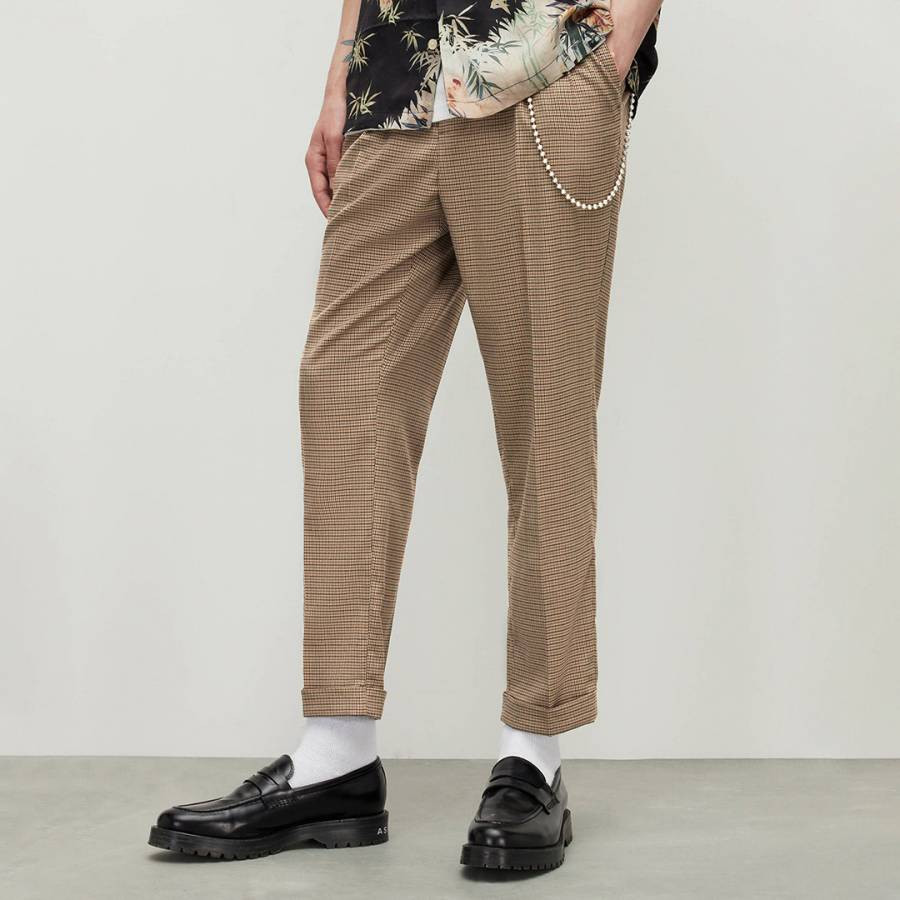 Brown Tiber Check Trousers