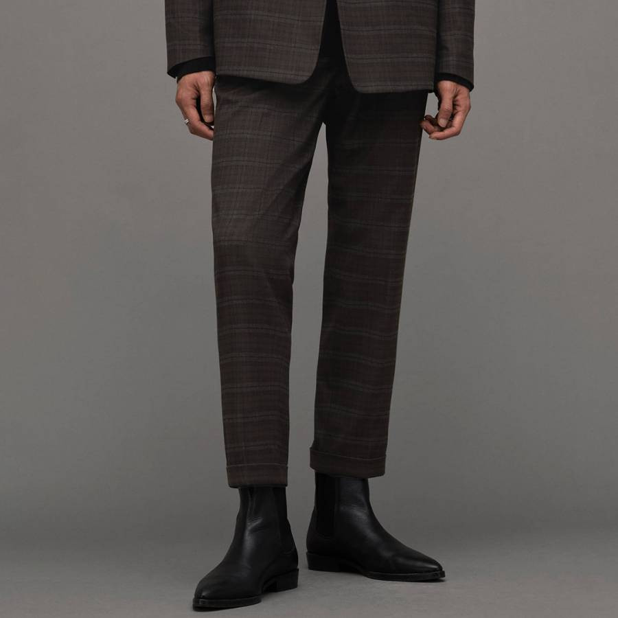 Brown Spica Check Trousers