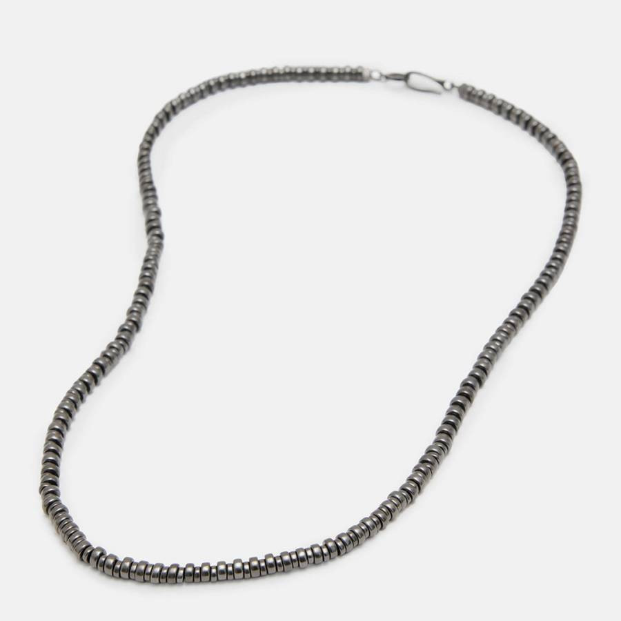 Dark Silver Beaded Neck Chain