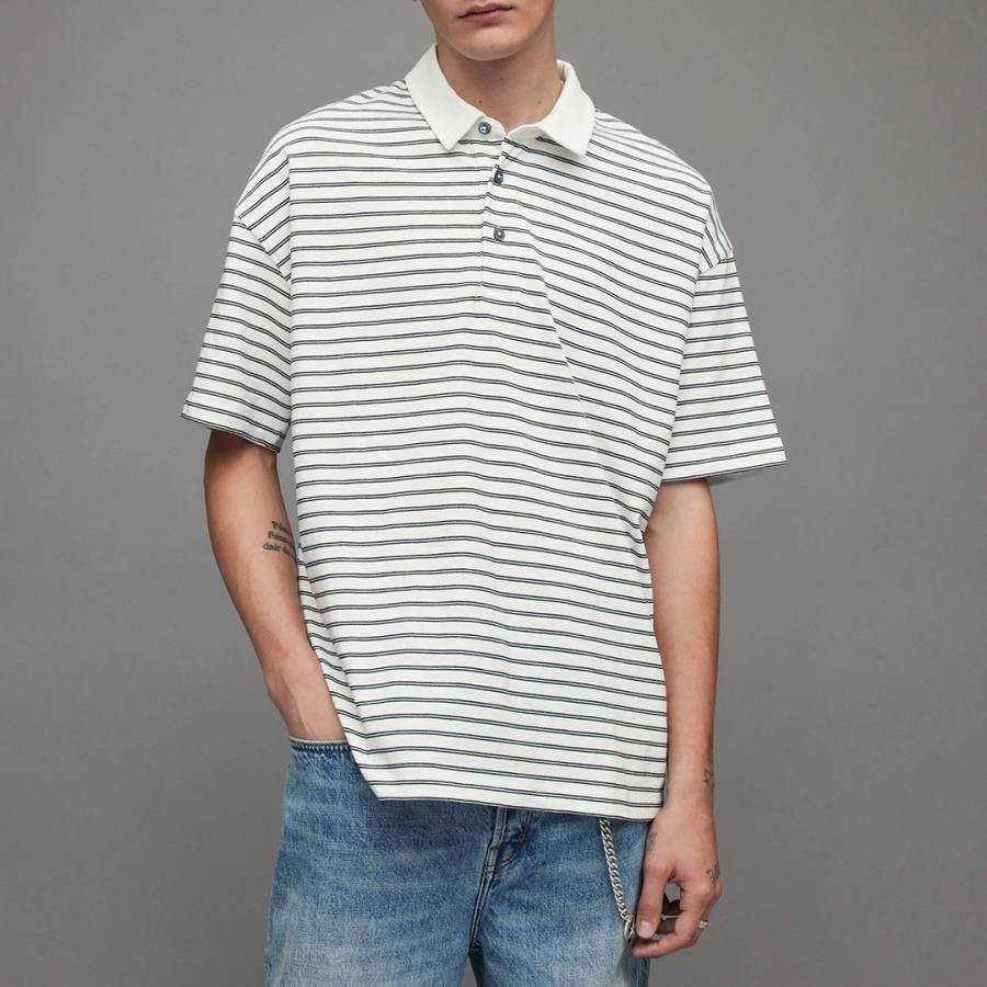 White Ave Stripe Polo Shirt