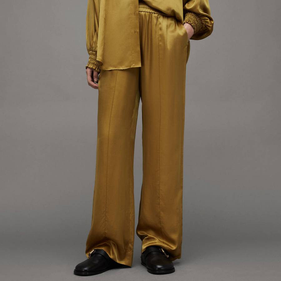 Mustard Charli Silk Blend Trousers