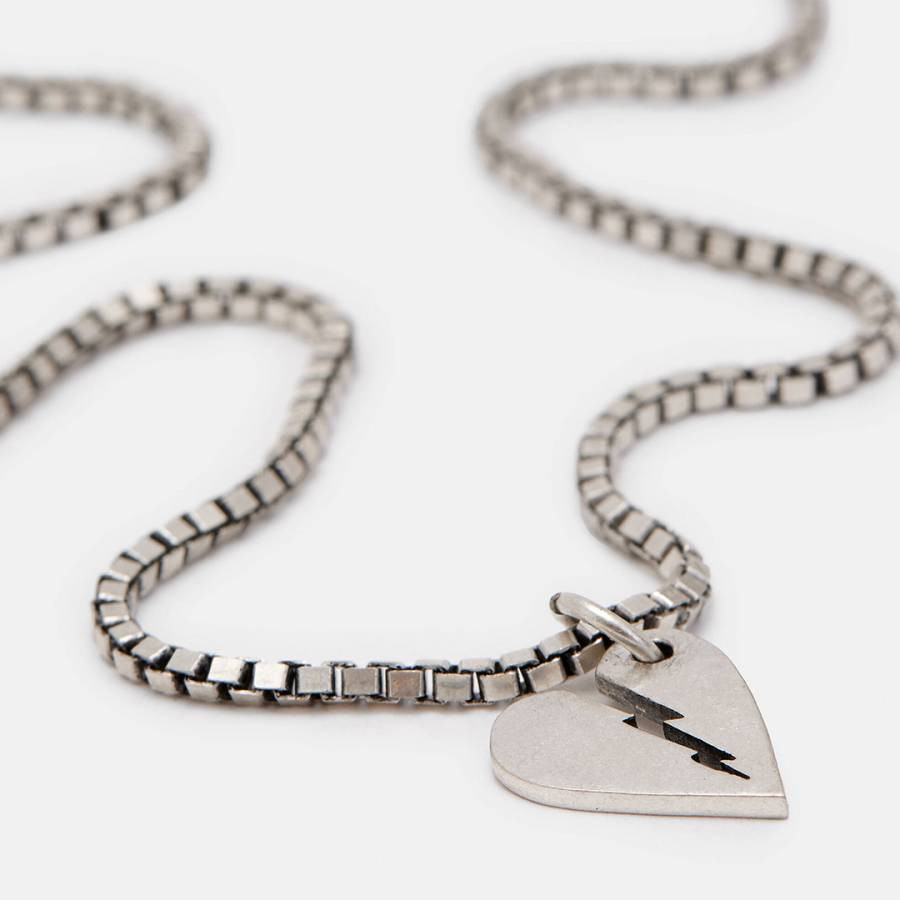 Silver Split Heart Necklace