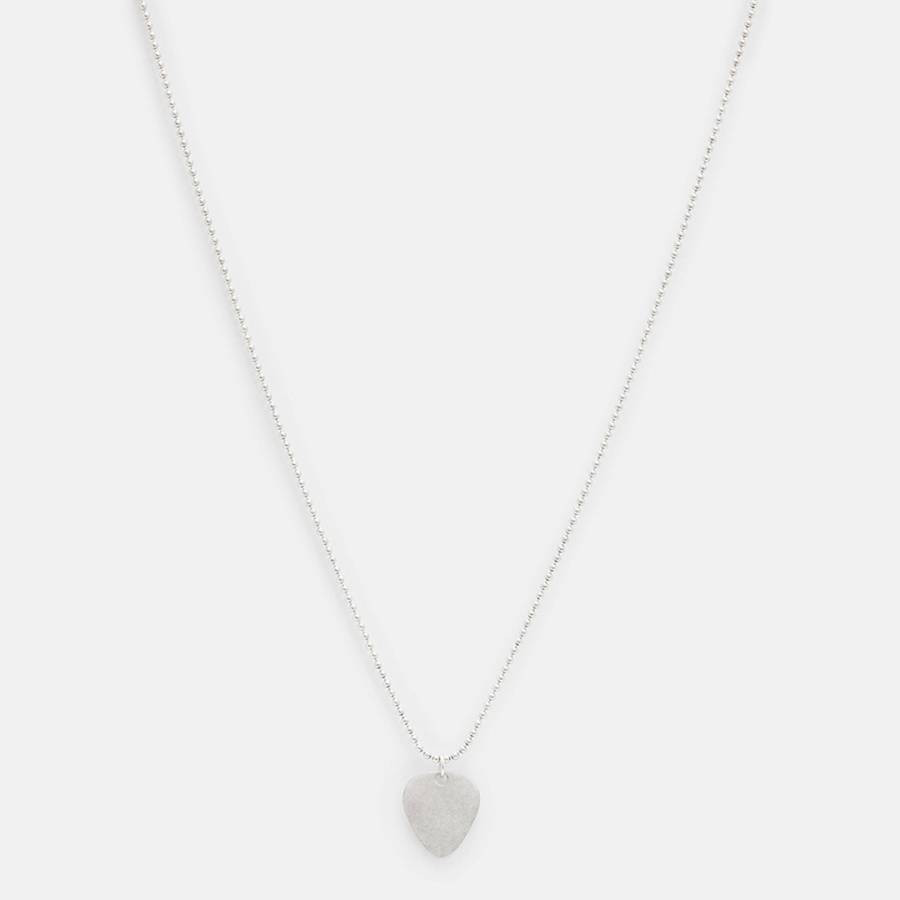 Silver Guitar Pick Necklace