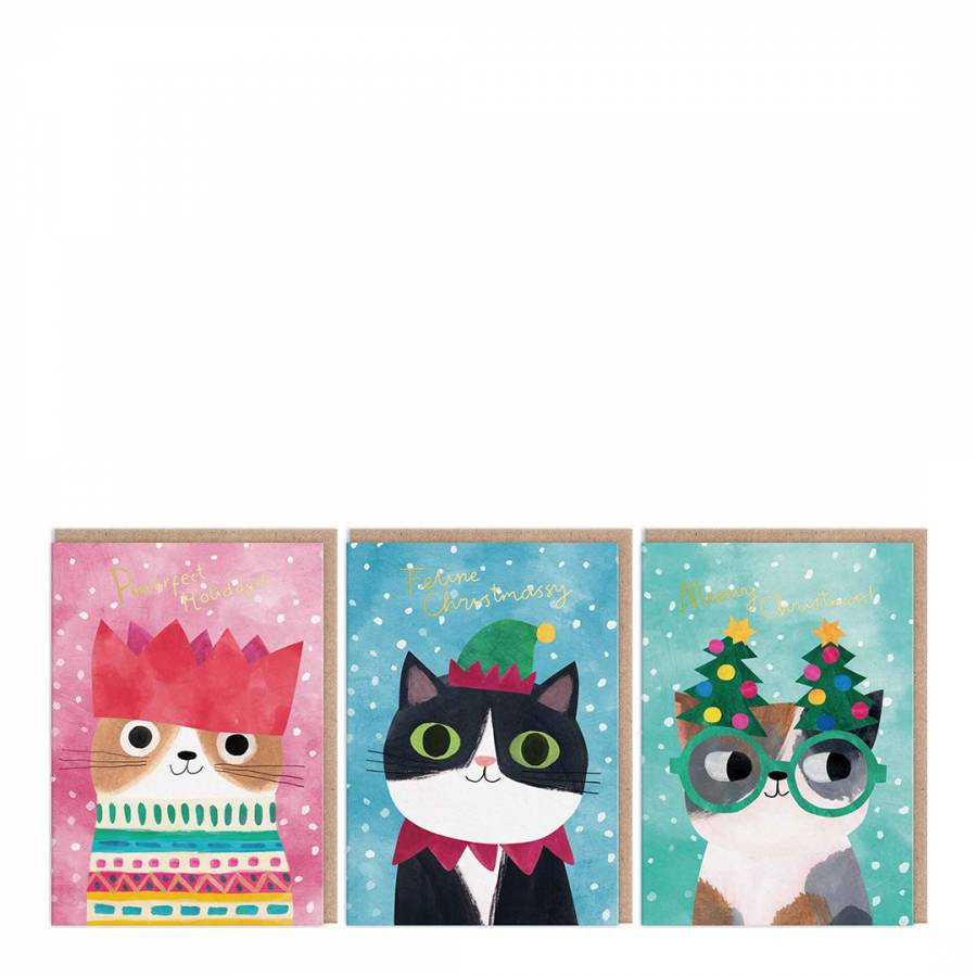 Pack of 18 Cats Christmas Cards