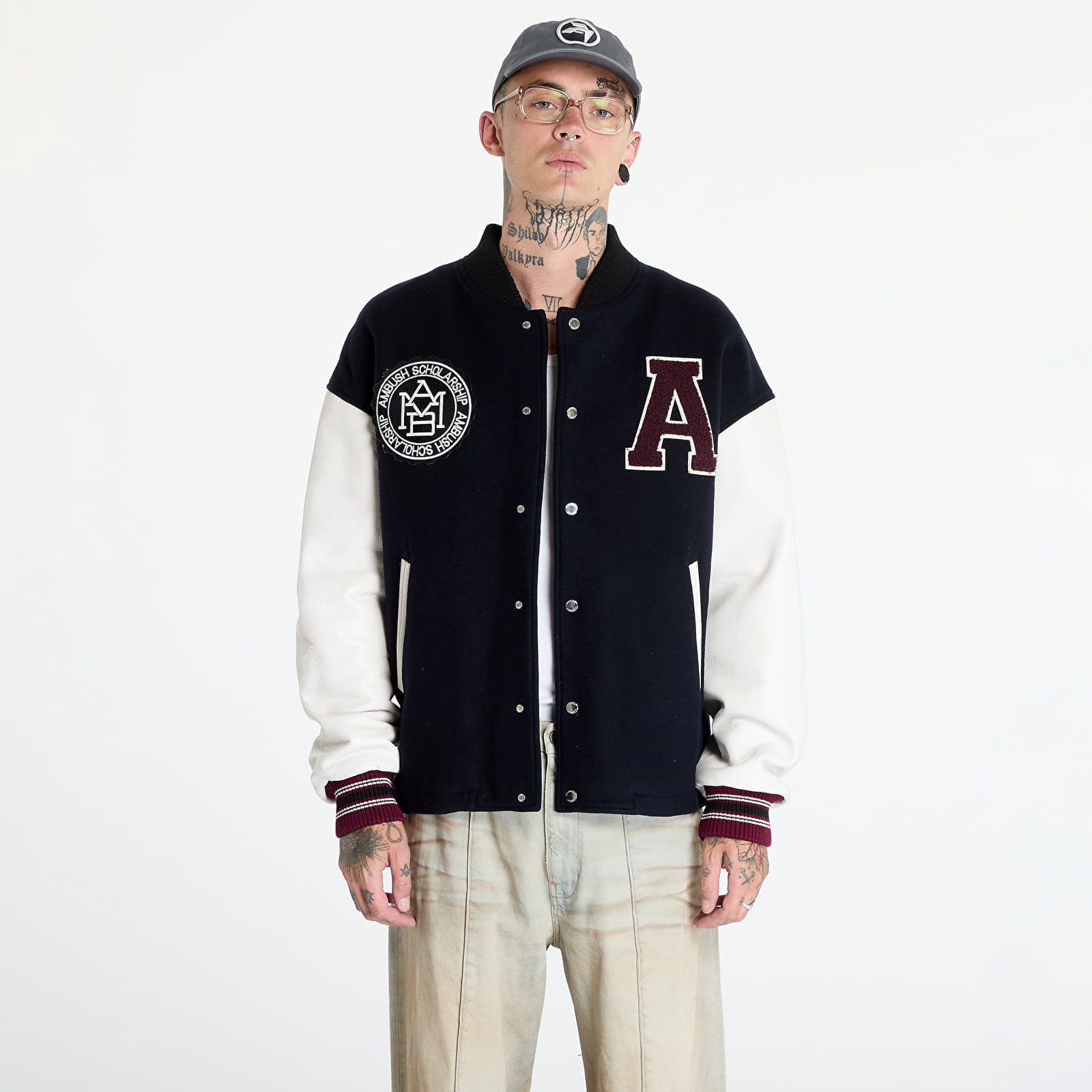 Jacket Ambush Stadium Jacket UNISEX Navy/ Russet Brown M