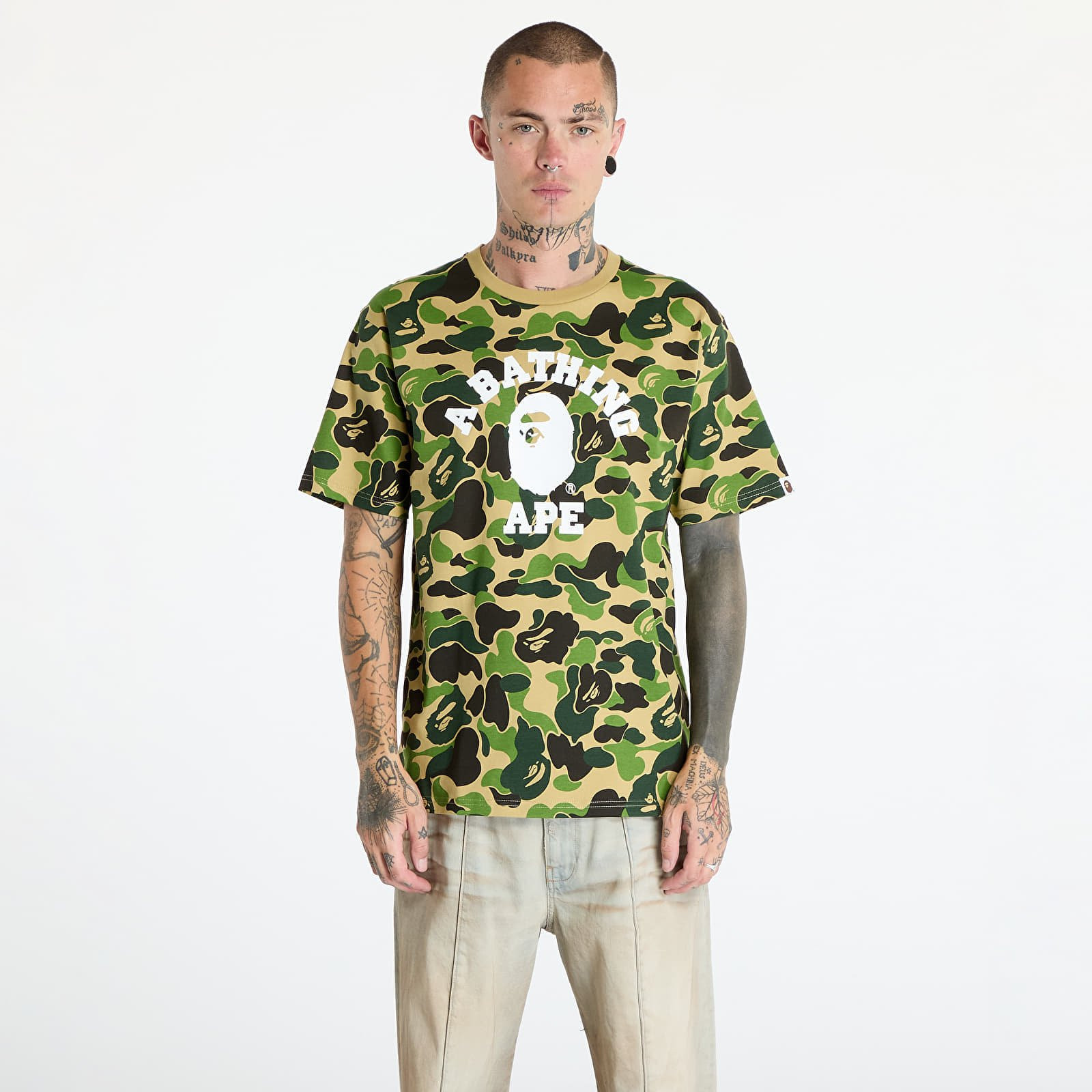 T-shirt A BATHING APE Abc Camo College Tee Green XXXL