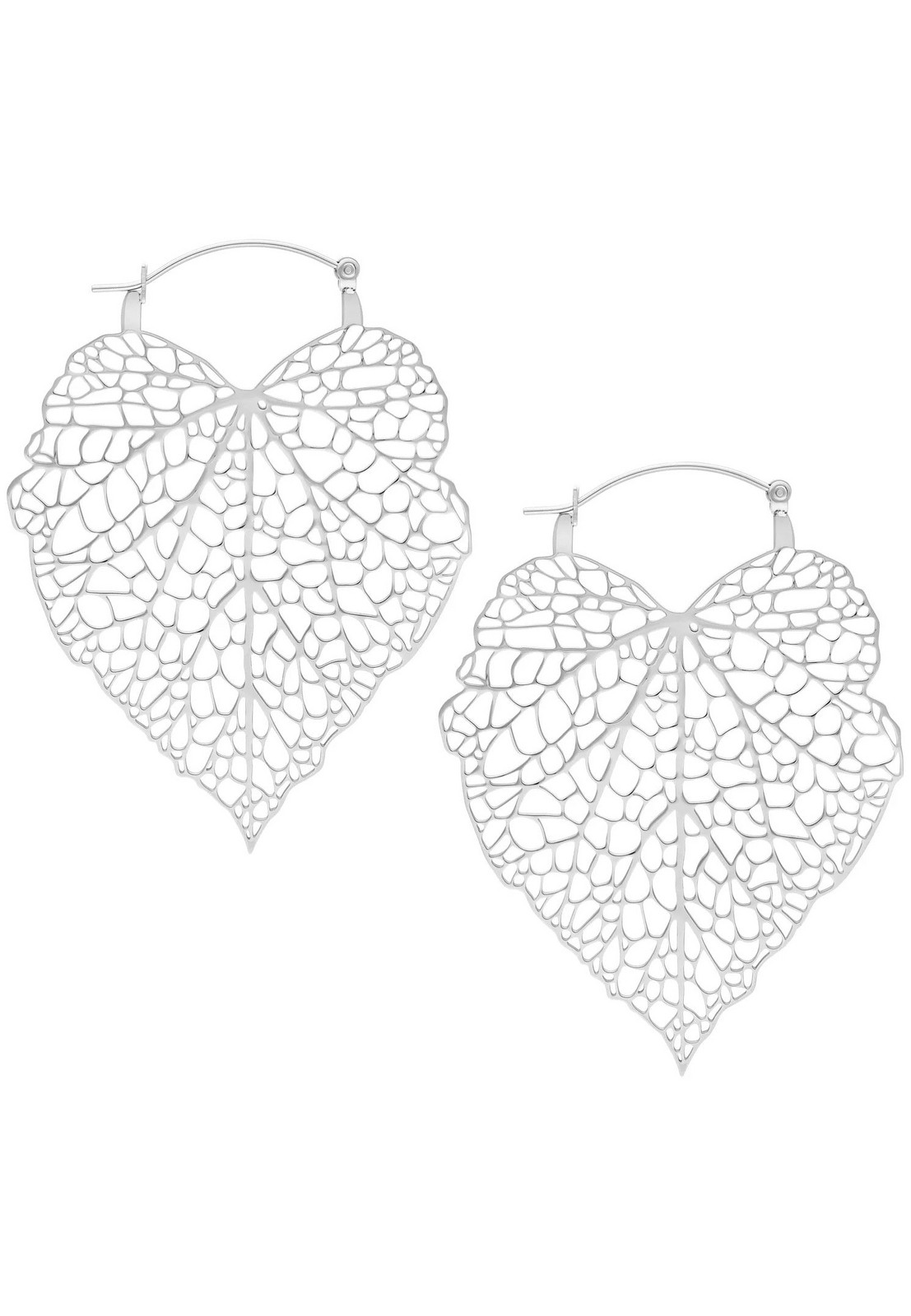 Wildcat - Lovely Leaf Silver - Earrings - grey - Onesize - Steel 316L,Metal