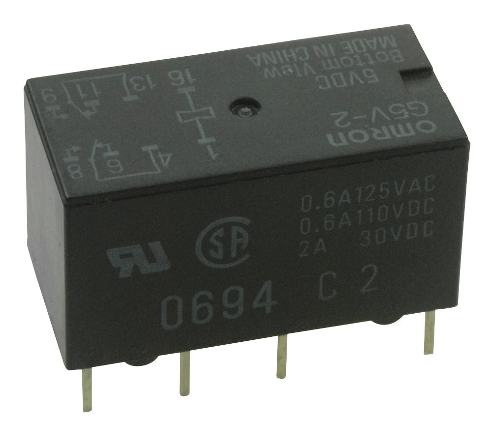 Omron/partner Stock G5V-2-Dc5 Signal Relay, Dpdt, 2A, 125Vac/30Vdc