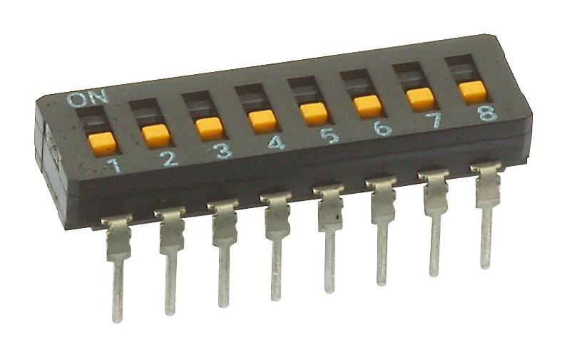 Omron/partner Stock A6D-8100 Dip Switch, Spst, 0.025A, 24Vdc