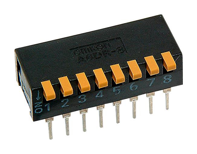 Omron/partner Stock A6Dr-8100 Dip Switch, Spst, 0.025A, 24Vdc