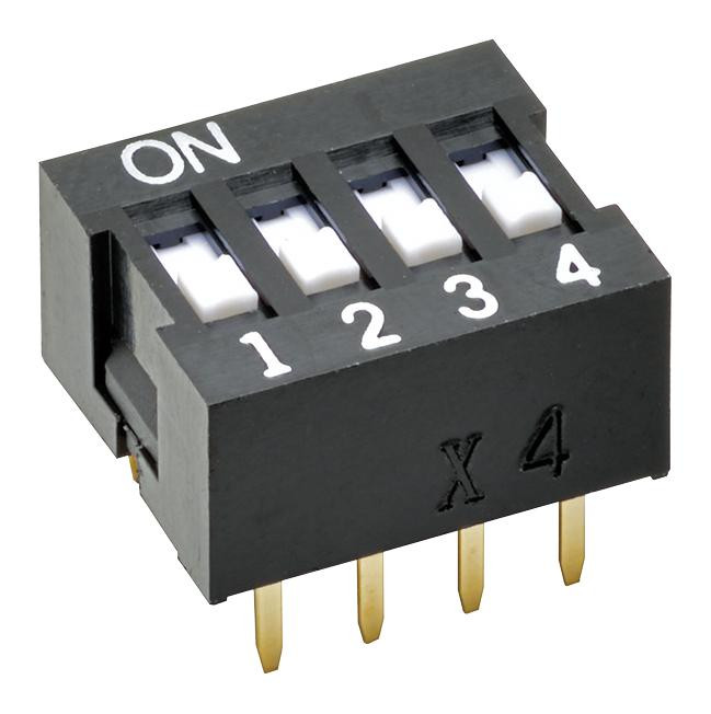 Omron/partner Stock A6E-4101-N Dip Switch, Spst, 0.025A, 24Vdc