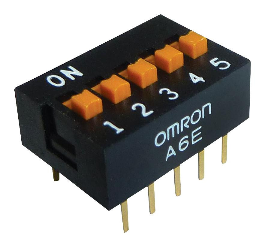 Omron/partner Stock A6E-5104-N Dip Switch, Spst, 0.025A, 24Vdc