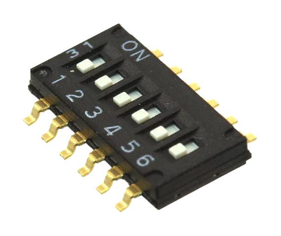 Omron/partner Stock A6H-0102 Dip Switch, Spst, 0.025A, 24Vdc