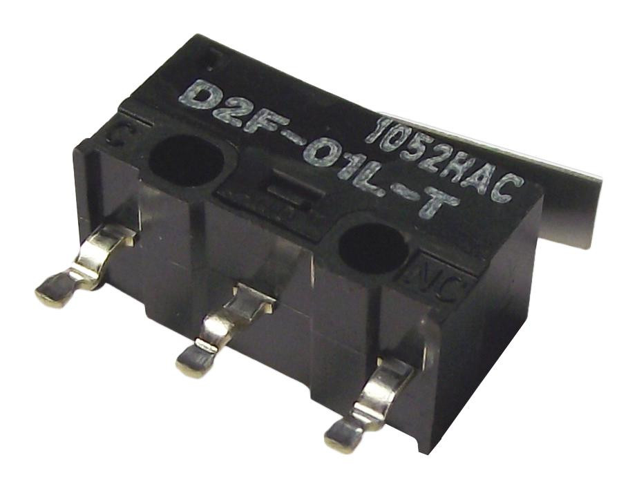 Omron/partner Stock D2F-01L-T Microswitch, Spdt, 0.1A, 30V, 1.47N