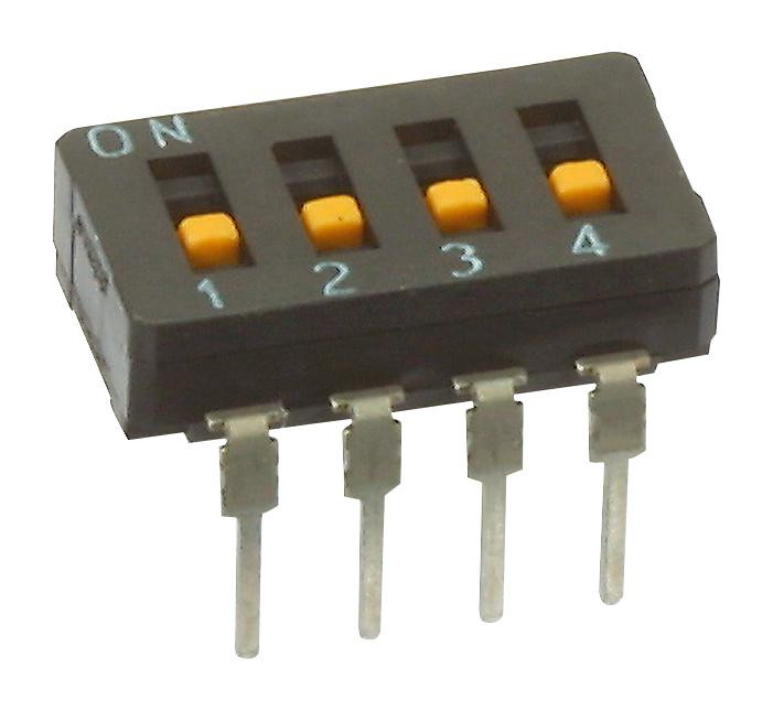 Omron/partner Stock A6D-4100 Dip Switch, Spst, 0.03A, 30Vdc