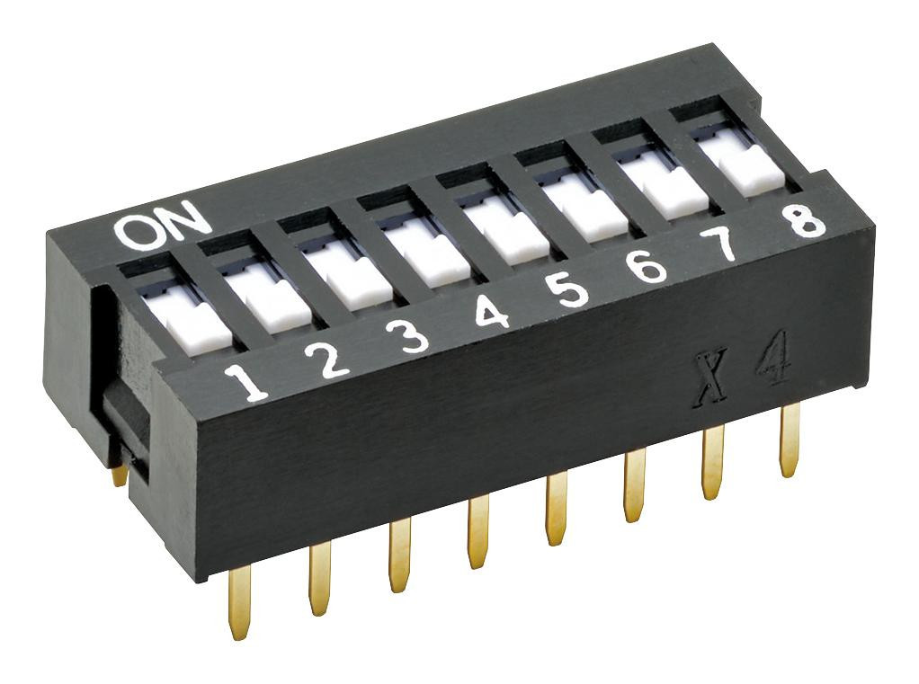 Omron/partner Stock A6E-8101-N Dip Switch, Spst, 0.025A, 24Vdc