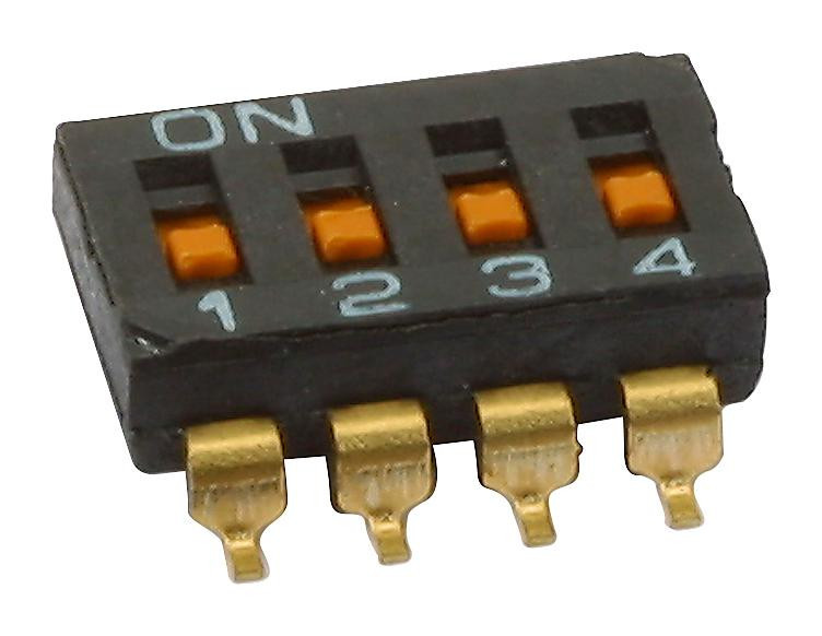 Omron/partner Stock A6S-4102-H Dip Switch, Spst, 0.025A, 24Vdc