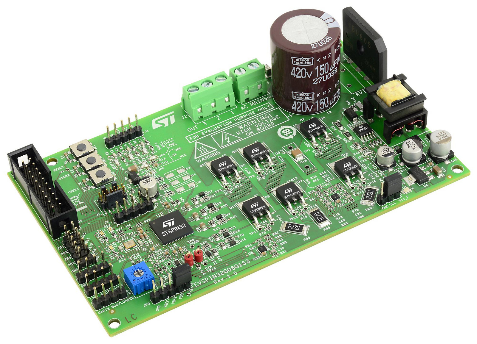 STMicroelectronics Evspin32G06Q1S3 Eval Brd, 3 Phase Bldc Motor Controller