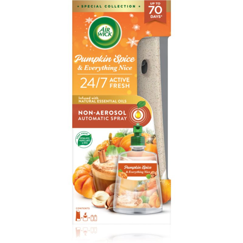 Air Wick Active Fresh Pumpkin Spice & Everything Nice automatic air freshener and refill 228 ml