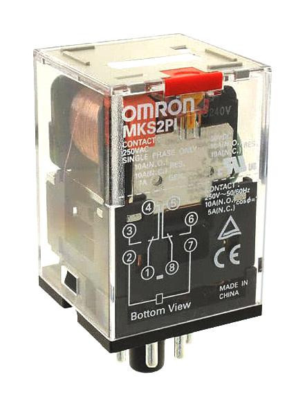 Omron/partner Stock Mks2Piac240 Power Relay, Dpdt, 240Vac, 10A, Socket