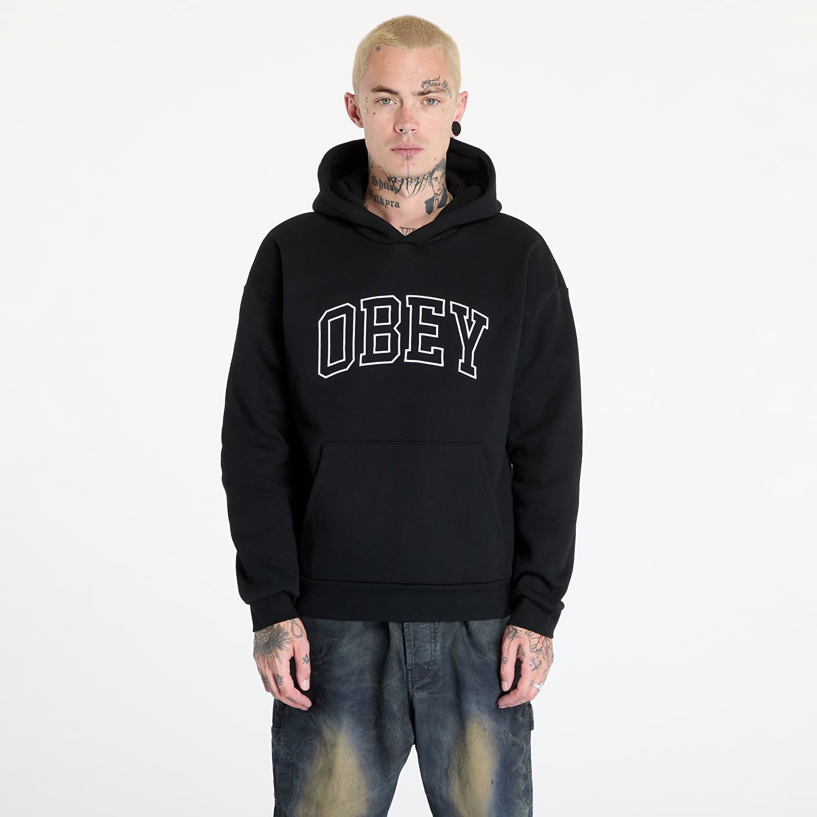 Sweatshirt OBEY Collegiate Extra Heavy Hoodie II Black L